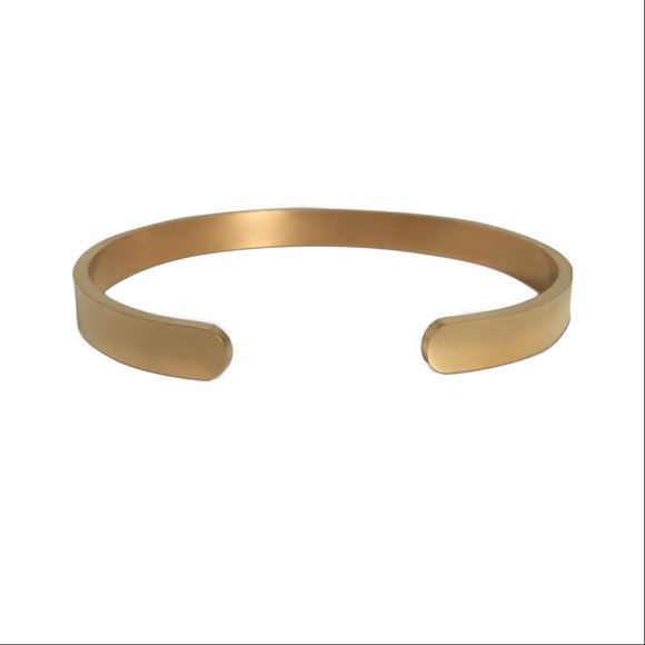 Blank GOLD tone Bracelet. A Non Engraved Bracelet cuff Bangle. - Picture 2 of 2